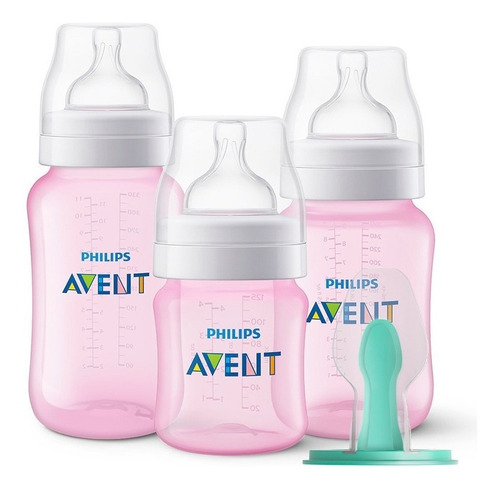 Kit Mamadeira Avent Classic Rosa + 1 Airfree Antirefluxo