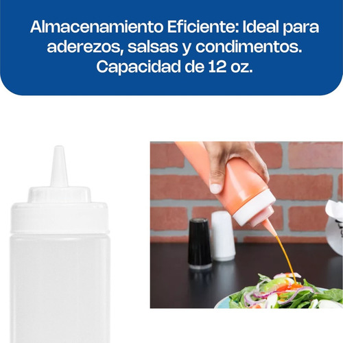 Set De 6 Botellas Para Cocina 355 Ml Blanca