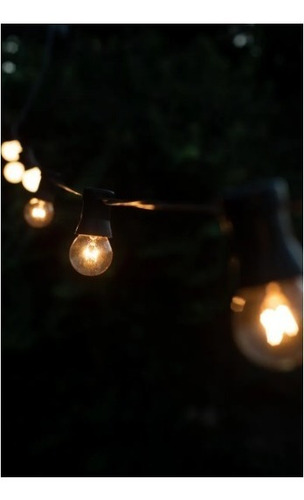 Imagen 3 de 9 de 20 Metros Guirnalda De Luces Con Focos Vintage Decoración