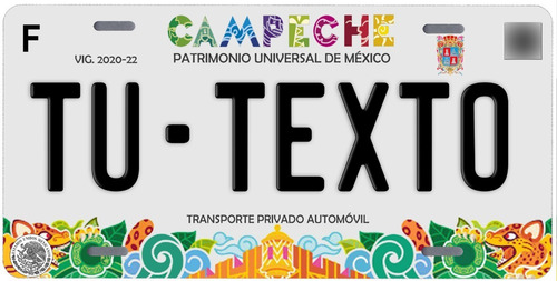 Placas Para Auto Personalizadas Campeche 2020