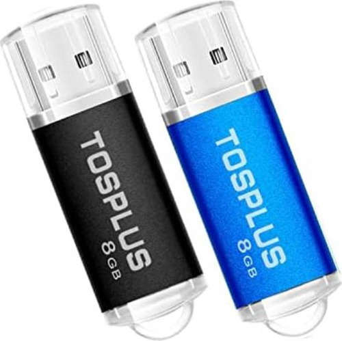 Tosplus Paquete De 2 Unidades Flash Usb 2.0 De 8 Gb, Unidad 