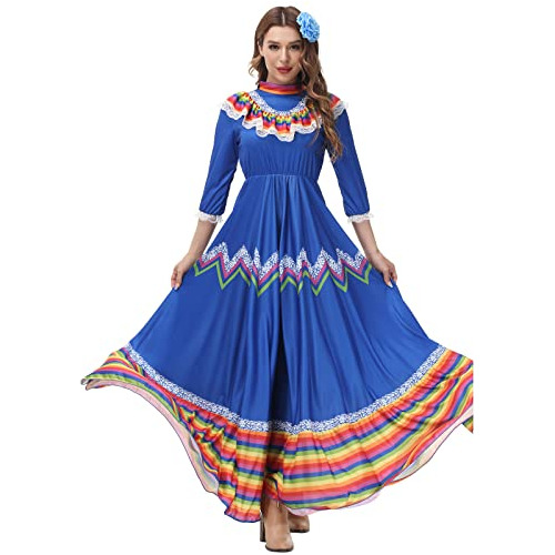 Vestido Mexicano De Fiesta Cinco De Mayo Para Mujer