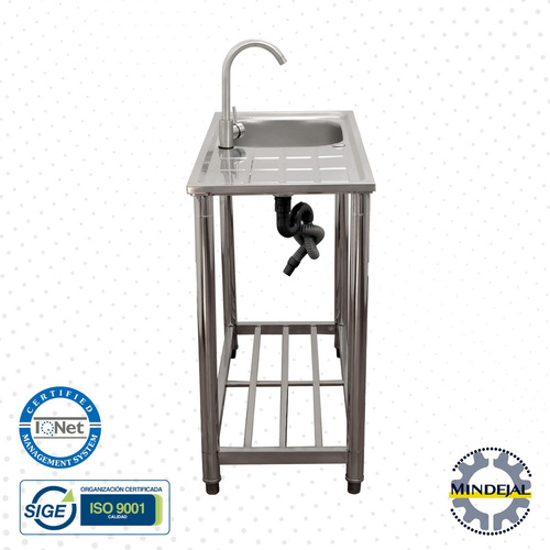 Fregadero Tarja Der/izq Inoxidable Mindejal 75x40x86.5cm Color Acero Inoxidable