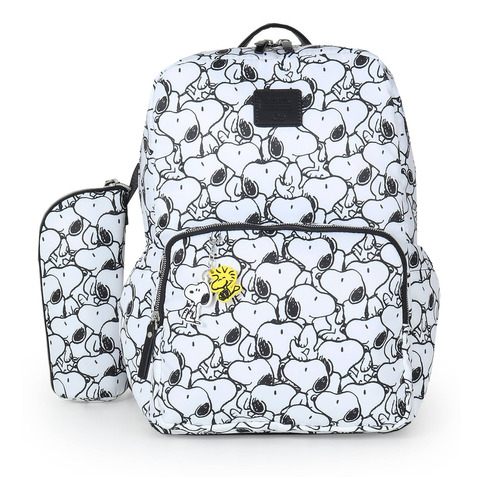Pañalera Backpack Para Mujer Peanuts X Oe Textil Color Blanco
