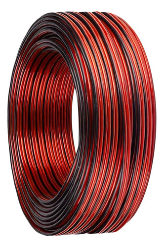 1 Metro Cabo Paralelo Cristal 4 Mm Flexível Som Automotivo Cor Vermelho/Cinza