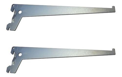 Imagem 1 de 6 de Suporte Cremalheira Simples Para Prateleira Zincado 30cm-par