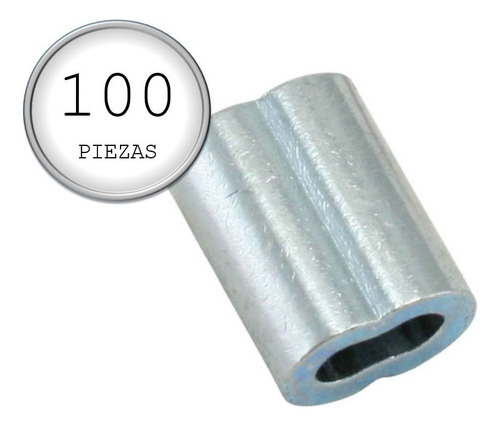 Casquillo De Aluminio Doble 1/4´´ Paquete Con 100 Piezas P
