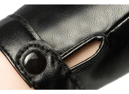 4 Guantes De Medio Guantes De Cuero Pu A Prueba De Golpes