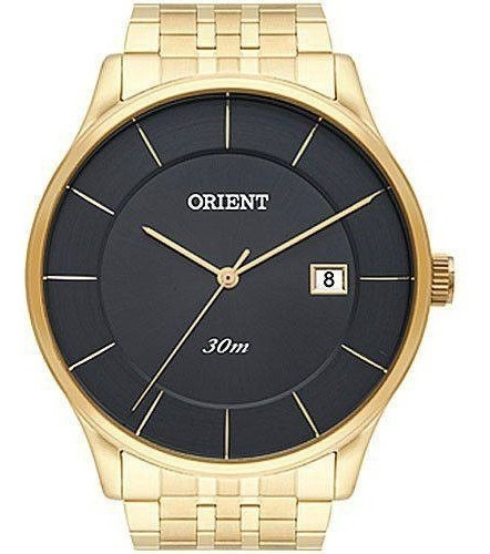 Relogio Orient Masculino Dourado Preto Fino Slim Minimalista