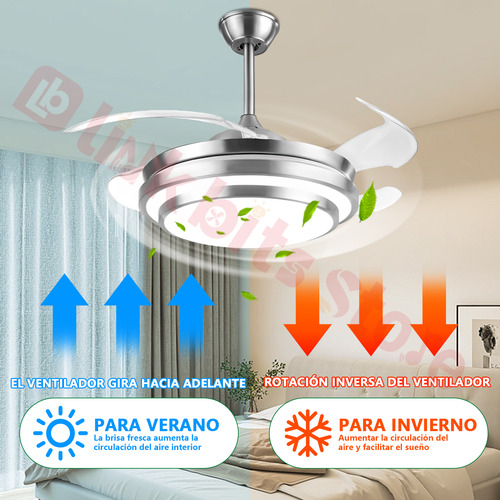 Ventilador De Techo Megaluz Moderna F500vl01a Con Luz