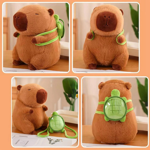 Muñeco De Peluche Capybara Con Llavero Y Mochila