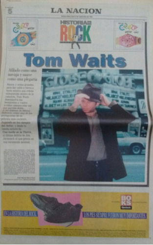 Suplemento La Nación Historia Rock 09/1993 Tom Waits Jesus J