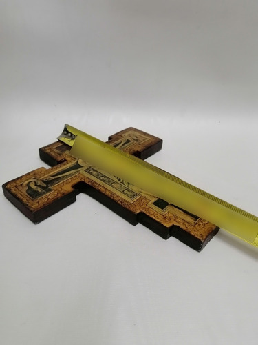 Icono Religioso Antiguo Ruso Madera Y Laminilla (Usado)