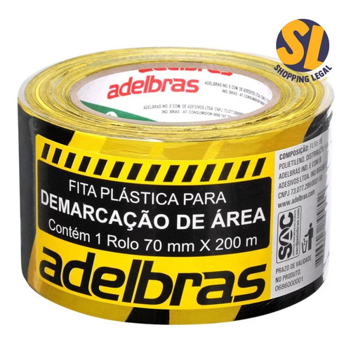 Imagem 1 de 5 de Fita Para Demarcação De Área 975 70mmx100m - Adelbras