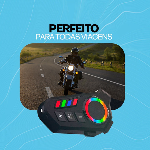 Fone De Ouvido Voreon Para Capacete Bluetooth Headset Rgb Sem Fio