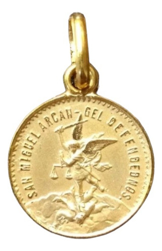 Medalla Oro 14k San Miguel Arcángel #1175 Bautizo Comunión