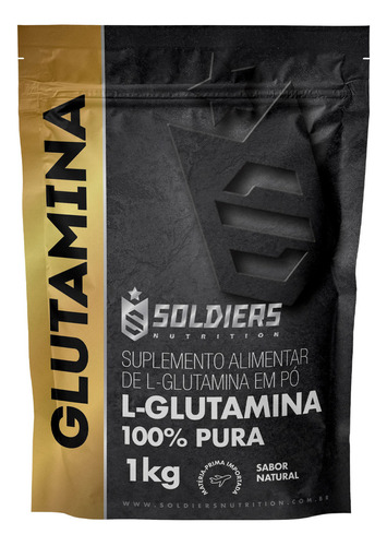 L-Glutamina 1kg 100% Pura Soldiers Nutrition Sachê Sem sabor