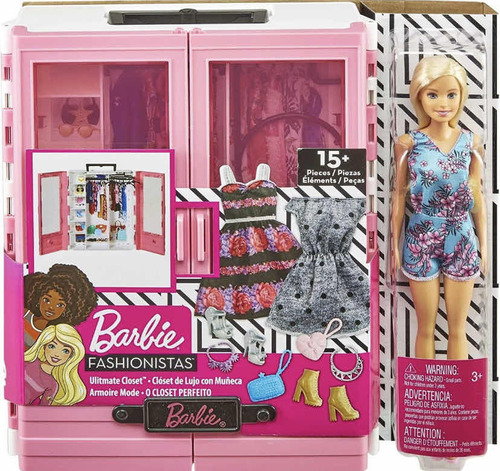 Muñeca Y Armario Closet Barbie Fashionistas Accesorio Mattel