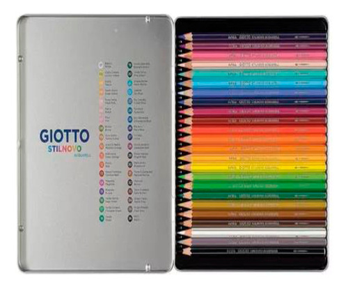 Lápices Acuarelables Giotto Stilnovo En Lata 24 Colores