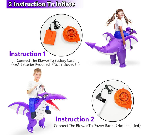 Camlinbo Disfraz Inflable De Dinosaurio De Halloween Para Ni