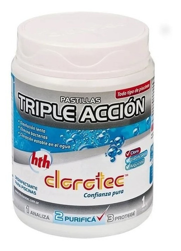 Pastillas Cloro 200 Gr Triple Acción 1 Kg Clorotec