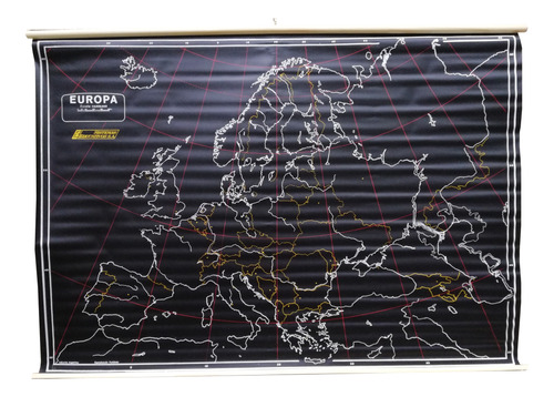 Mapa Europa Pizarra Negro Para Tiza - 130x90cm - Varillado