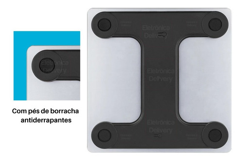 Imagem 4 de 10 de Balança Recarregável Via Usb De Peso Corporal Prata Hc411