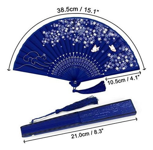 Imagen 3 de 4 de Wearxi Folding Fan - 4 Pcs Chinese Fan, Hand Fans For Women