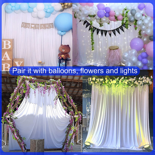 Cortina Blanca Para Fondo De 10x10 Para Fiestas Boda Tela