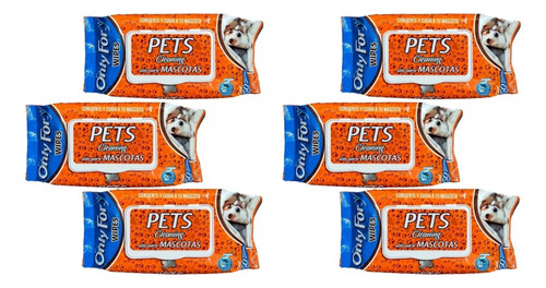 Toallitas Humedas Para Mascotas Only For Wipes 6 Pack