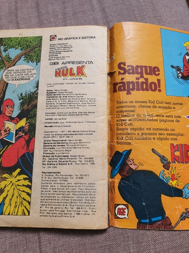 Hq O Incrível Hulk 5. Original. Editora Rge. Promoção (Usado)