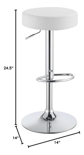 Taburete De Bar Ajustable Coaster Blanco 102550