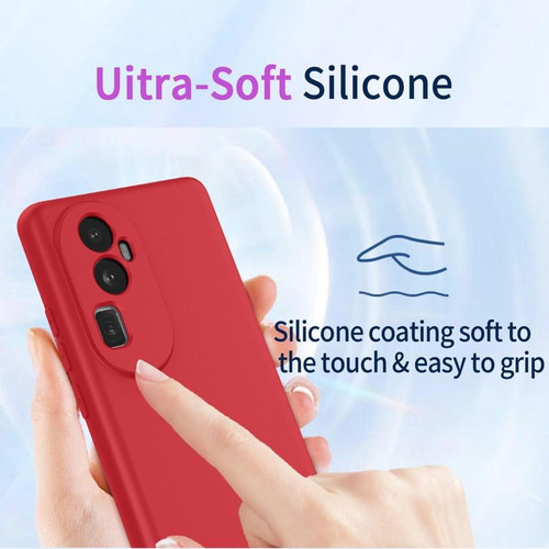 Funda Silicona Líquida Tpu Carcasa Para Nova 12i 4g+mica Rojo Huawei Nova 12i 4g/enioy 70 Pro 4g