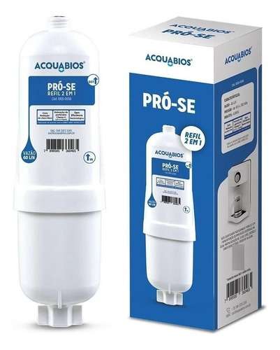 Refil Filtro Purificador Compatível Pro-se 2x1 Acquabios Cor Branco