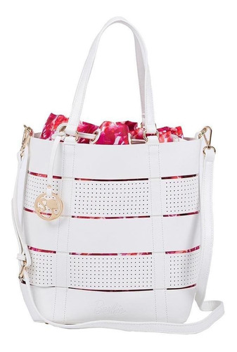 Bolso De Dama Tote Barbie Gorett Nila Color Blanco