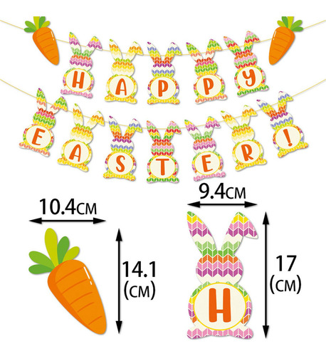 Xj Pancarta De Feliz Pascua, Decoraciones Colgantes En