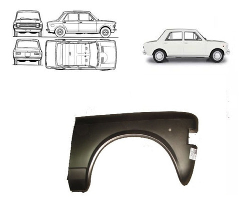Guardabarro Delantero Fiat 128 Modelo Viejo Derecho