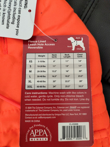 Chamarra Fosforescente Para Mascotas, Color Naranja.