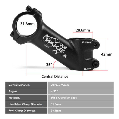Bicicleta De Montaña Bike Stem Degree 35 Bicicleta Stem Road