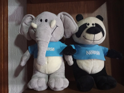 2 Pelúcias Nestlé Filhotes Elefante+panda Usados Na Condicao (Usado)