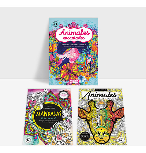 3 Libros Para Adultos De Colorear Dibujos Mandalas Relax