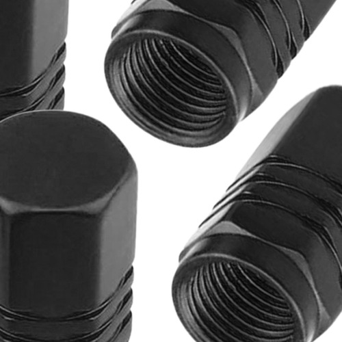 4 Uds Tapas De Válvula De Vástago De Neumático Negro
