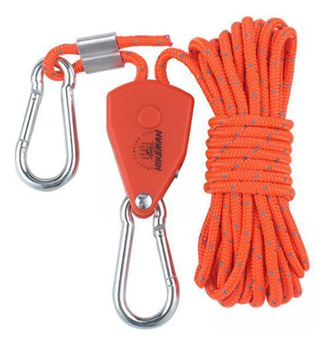 Zzc Colgador De Cuerda Con 2 Poleas Y Trinquete, 4 Mm, 4 M,