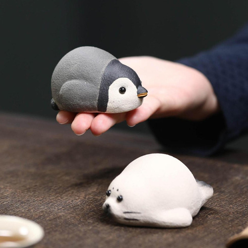 Escultura De Mascotas De Té Accesorio De Mascotas Pingüino