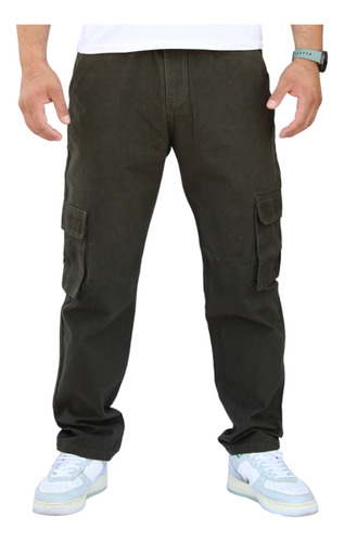 Pantalón Cargo Recto De Gabardina Para Hombre John Silver