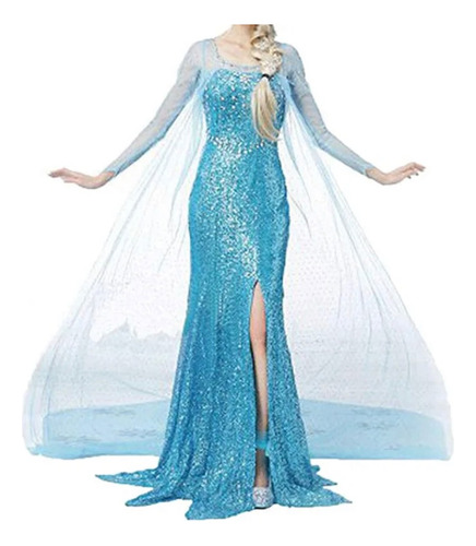 Disfraz Elsa Vestido Mujer Liloo Capa Tela Princesa