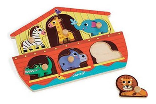 Puzzle De Madera Arca De Noe Animales Janod