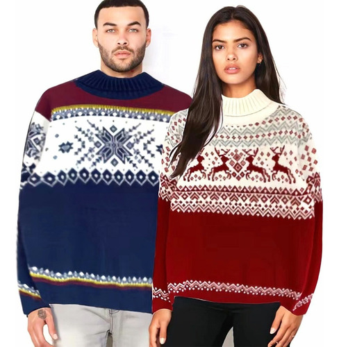 Suéter De Pareja Navidad Tejido Ugly Sweater Navideño Amor