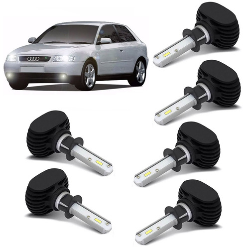 Imagem 1 de 6 de Kit Ultra Led Audi A3 2002 2003 2004 Farol E Milha 6000k