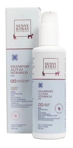 Shampoo Alívio Dérmico Para Cães E Gatos 200ml Sensy&trat